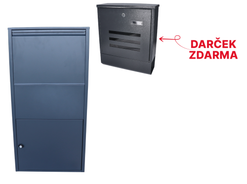 Box na balíky (440x220x880mm) s přepadovou lištou na ochranu balíků, tloušťka 0.8mm), Max. velikost balíku: 360x170x260mm, barva: RAL 7016 (antracit)